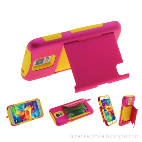 Fashion Slim Combo Protector Case for Samsung S5/S4 Best Selling Case with Card Slot Function